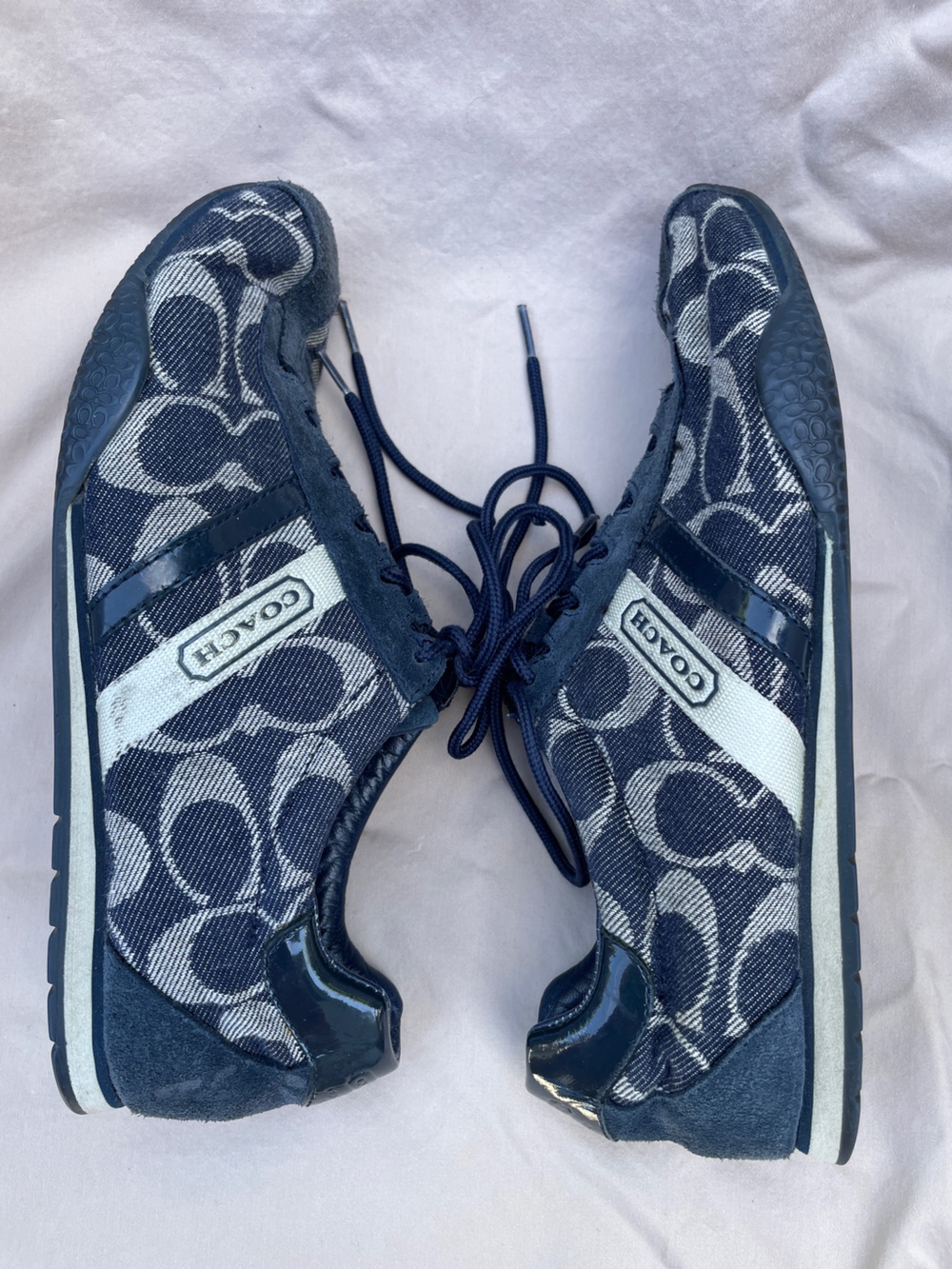 Coach Blue Signature Logo Lace-Up Sneaker, Women’s Size 8 1/2 M - Picture 5 of 10